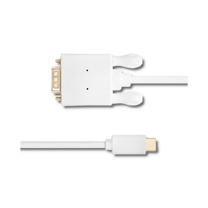 Qoltec 50419 videokaapeli-adapteri 2 m USB Type-C VGA (D-Sub) Valkoinen – 2