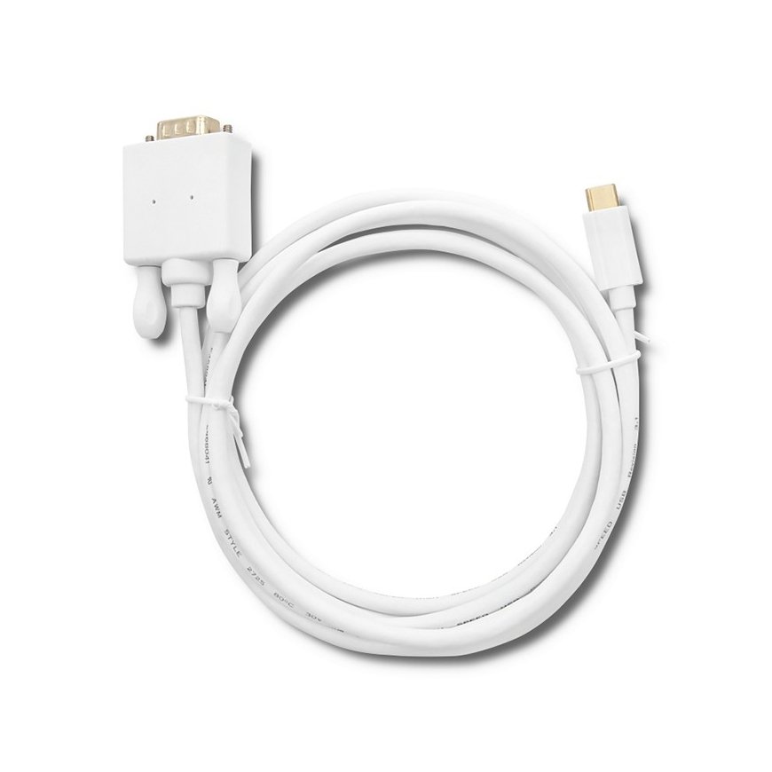 Qoltec 50419 videokaapeli-adapteri 2 m USB Type-C VGA (D-Sub) Valkoinen – 3