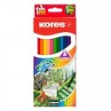 Kores Colored Pencils, triangular, watercolor, 12 pcs + brush and sharpener Kores Colored Pencils, triangular, watercolor, 12 pcs + brush and sharpener