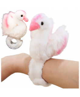 Lean Toys Plush Swan Toy with Bracelet, White