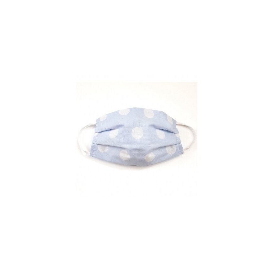 MamoTato children's mask with filter pocket, elastic bands, blue, polka dots