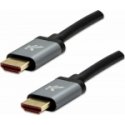 HDMI kaabel M – HDMI M, HDMI 2.1 – väga kõrge kiirus, 1 m, kuldse pinnaga ühendused, alumiiniumkorpus, hall, logo 8K@60Hz, 48Gb/ HDMI kaabel M – HDMI M, HDMI 2.1 – väga kõrge kiirus, 1 m, kuldse pinnaga ühendused, alumiiniumkorpus, hall, logo 8K@60Hz, 48Gb/
