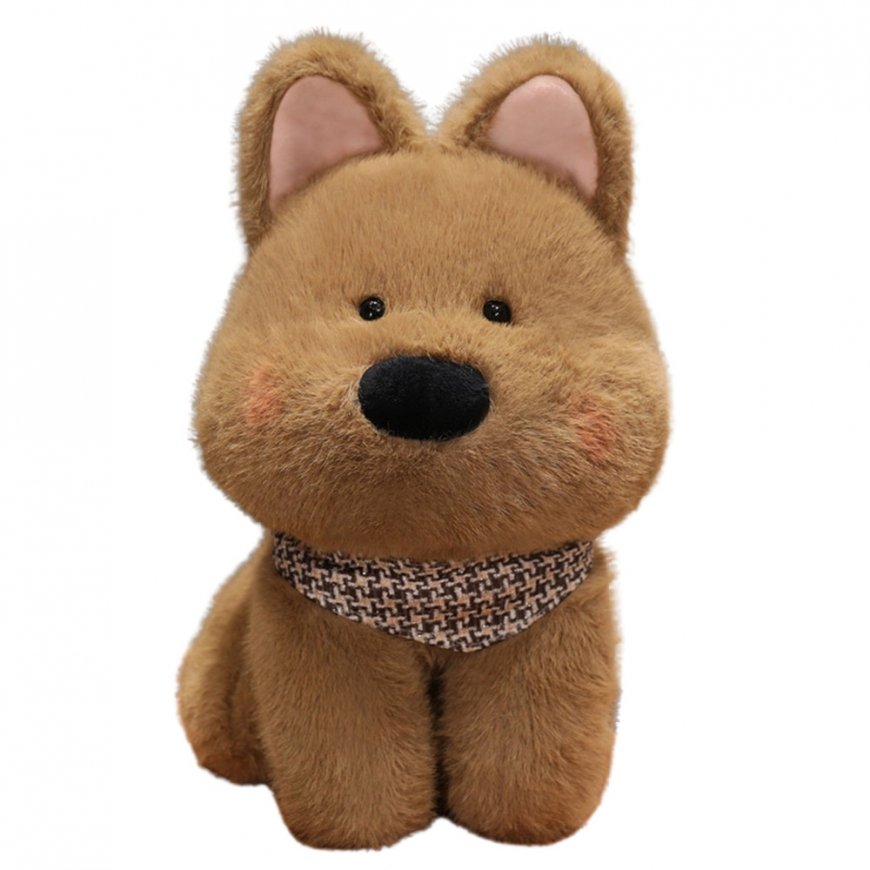 Lean Toys Pehme plüüškoer pruunide salliga, 25 cm