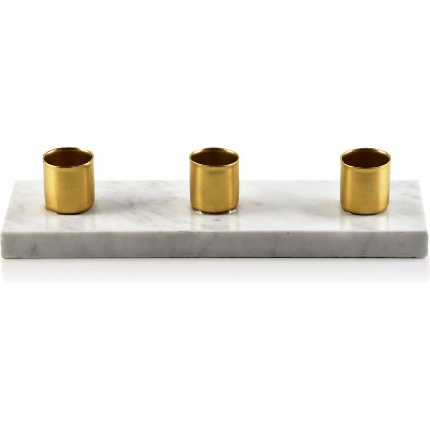 Mondex CEDRIC MARBLE kynttilänjalka 3 kynttilälle 20x6,5x4 cm