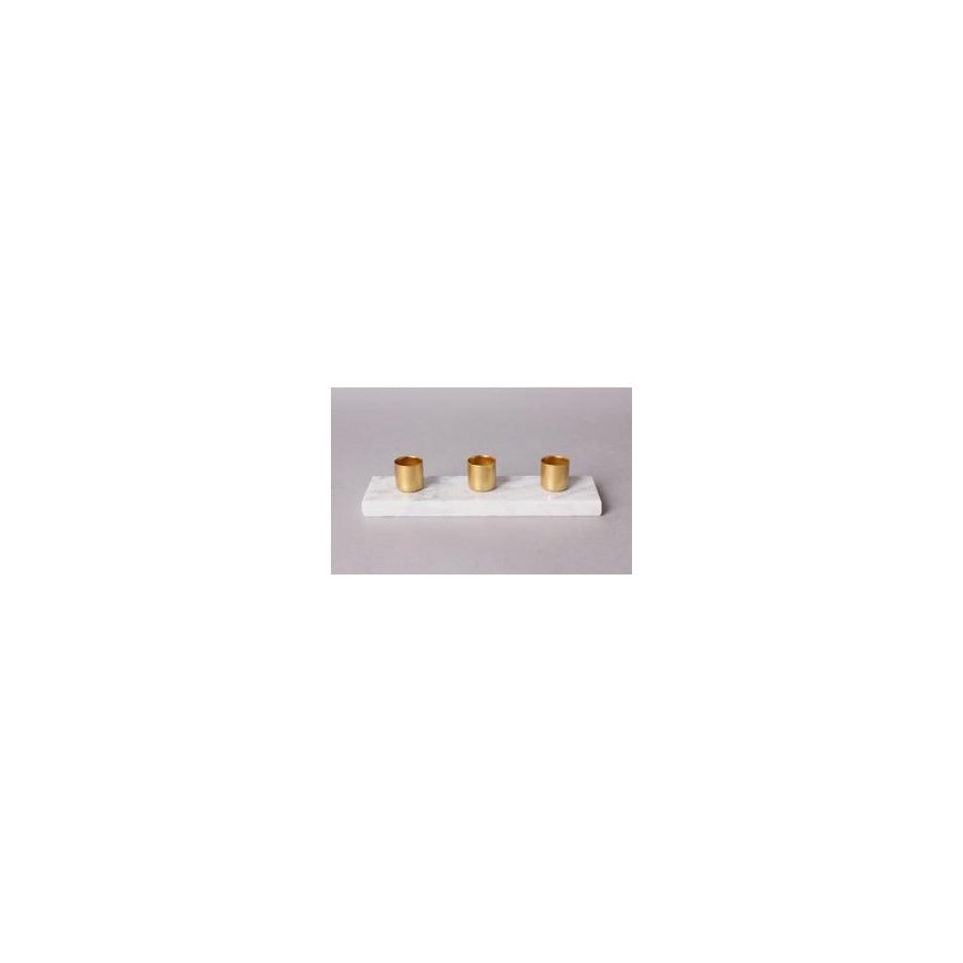 Mondex CEDRIC MARBLE kynttilänjalka 3 kynttilälle 20x6,5x4 cm – 2