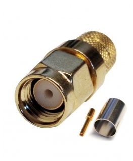 Hismart RPSMA Male Crimp Connector for RG6 Cable