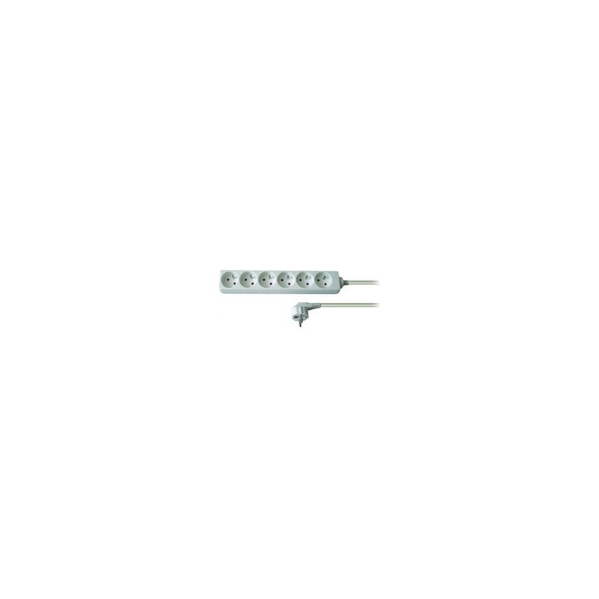 230V power extension cable, CEE7 (plug) - 6x socket, 2m, VDE certified, white – 2