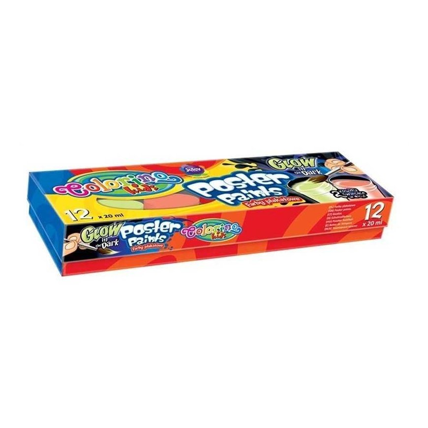 Гуашь Colorino Kids, 12 цветов (2 светящихся в темноте цвета), 20 мл – 2