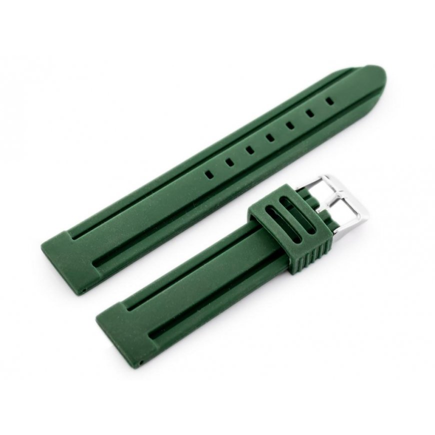 Pacific Ranneke kuminauha kellolle U09 - vihreä - 22mm – 2