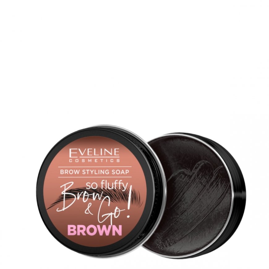 Eveline Cosmetics Brow&Go! Styliavimo muilas, rudas, 25 g – 2