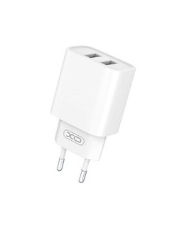 XO sienis lādētājs CE02C 2x USB 2,1A baltā krāsā