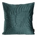 Eurofirany RIA4 Velvet Pillowcase, quilted in a traditional sewing method with a leaf pattern, 45X45 cm, color: dark teal Eurofirany RIA4 Velvet Pillowcase, quilted in a traditional sewing method with a leaf pattern, 45X45 cm, color: dark teal