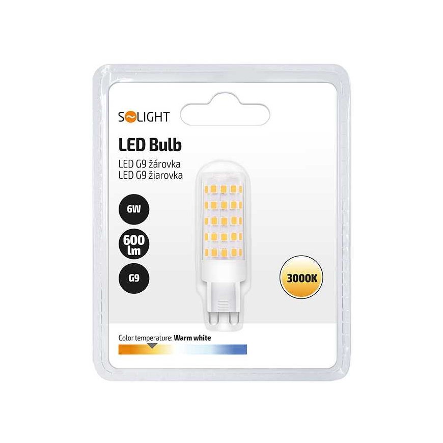Solight LED lemputė G9, 6,0W, 3000K, 600lm – 2