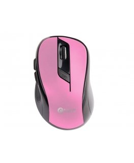 C-TECH pelė WLM-02, juodai rožinė, belaidė, 1600DPI, 6 mygtukai, USB nano imtuvas