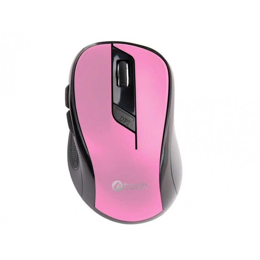 C-TECH hiir WLM-02, musta-roosa, traadita, 1600DPI, 6 nuppu, USB nano vastuvõtja