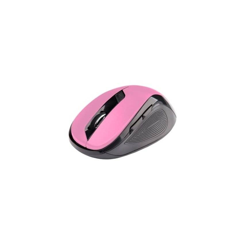 C-TECH pelė WLM-02, juodai rožinė, belaidė, 1600DPI, 6 mygtukai, USB nano imtuvas – 2