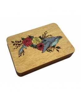 Kind Fox by Wizardi Siarhei Ausianikau business activity per certificate No. 1130904 Wooden sewing needle case "Whale" KF056/5