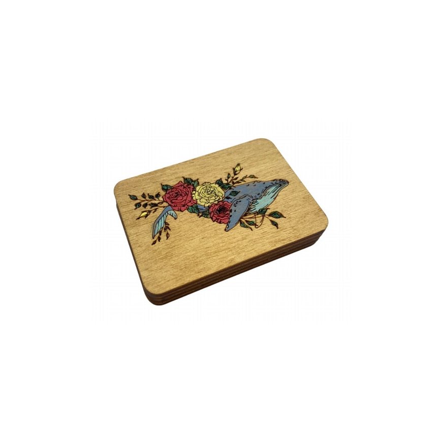 Kind Fox by Wizardi Siarhei Ausianikau business activity per certificate No. 1130904 Wooden sewing needle case "Whale" KF056/5 – 2