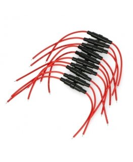OEM stiklininių saugiklių laikiklių rinkinys 5x20mm su laidais - 10 vnt.