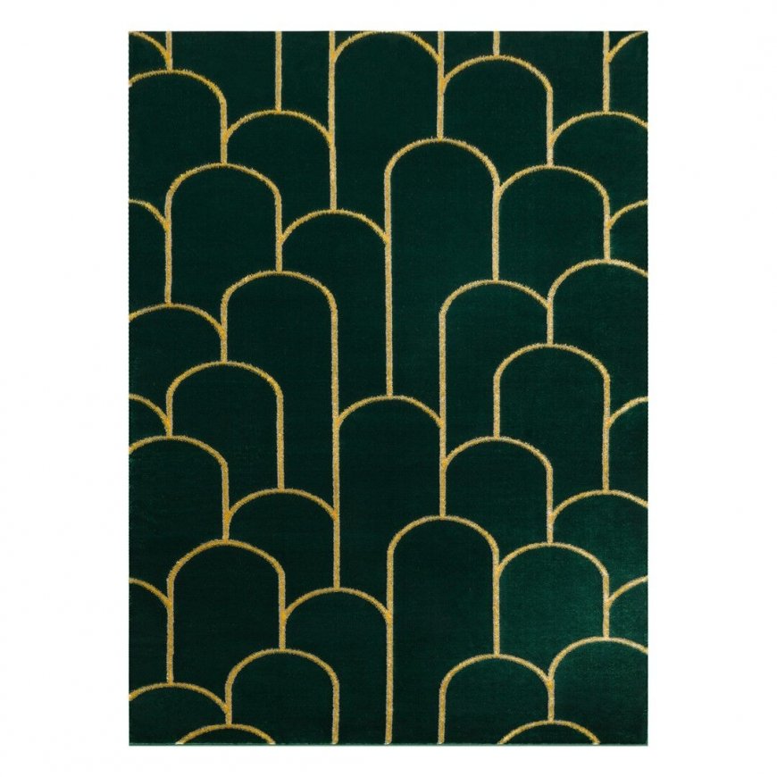 ESTEMA ARTDECO -matto, 2 väriä, vihreä pullo, 120x170 Hakano