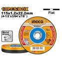 Ingco MCD121155 Metal cutting wheel, 115 x 1.2 x 22.2 mm, set of 10 Ingco MCD121155 Metal cutting wheel, 115 x 1.2 x 22.2 mm, set of 10