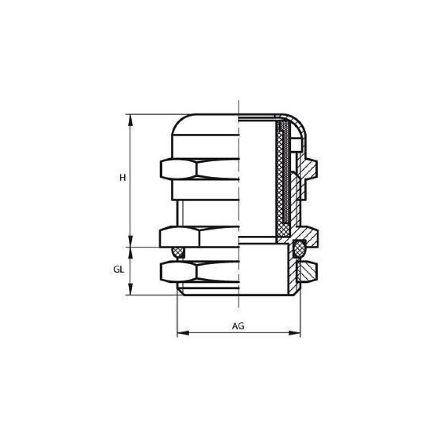 Oem Laido sandariklis PG16 IP68 - Metalinis izoliacinis riebokšlis su veržle - hermetiškas – 2