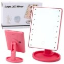 Lean Toys LED kosmetinis veidrodis su stovu, rožinis Lean Toys LED kosmetinis veidrodis su stovu, rožinis