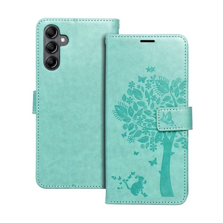 Telefono dėklas Oem MEZZO Book skirtas Samsung 14 4G / A14 5G, žalia spalva.
