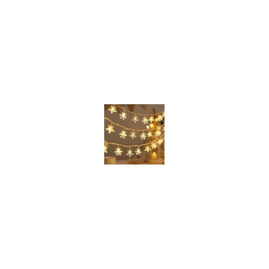 Aigostar LED Kalėdų leputės snaigė/žvaigždė - 6m/40 lemputių šiltai baltos, maitinamos baterijomis 3xAA EHD-LS05 – 2