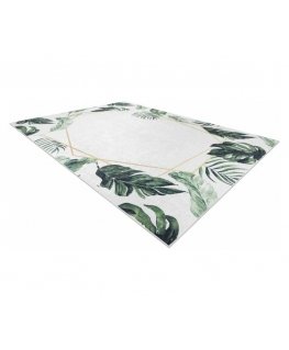Tropu linolejs ARLEN LEAVES2 balts dārzeņu stila tropu 80x150 Hakano