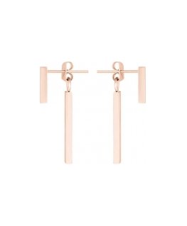 Pink Gold Plated Steel French Fry Earrings