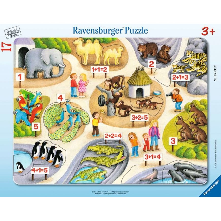 Ravensburger Puzzle Erstes Zählen bis 5 Dėlionė 17 vnt Lavinimas