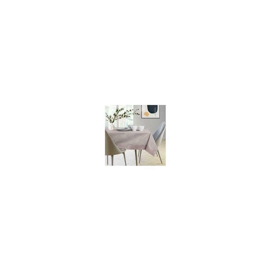 Tablecloth Gaia powder pink pressed vegetable 40x40 AmeliaHome