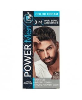 Joanna Power Men Color Kreminis 3in1 04 Natūralus Rudas, 30 g