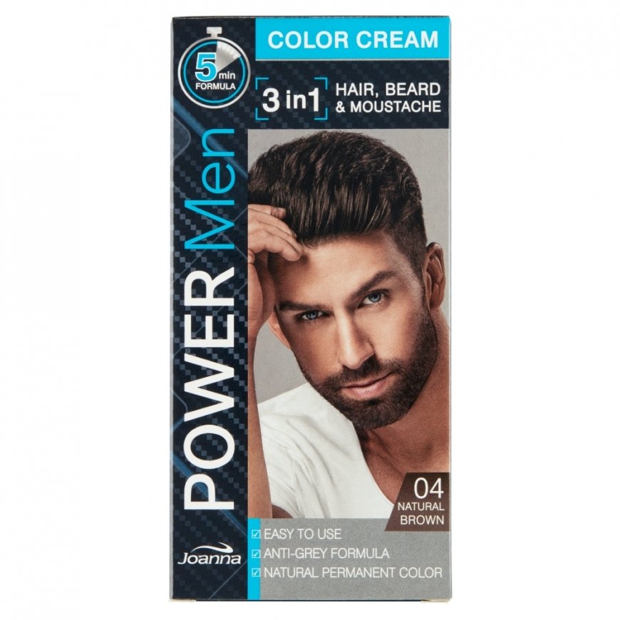 Joanna Power Men Color Krēms 3in1 04 Dabiski brūns, 30 g – 2