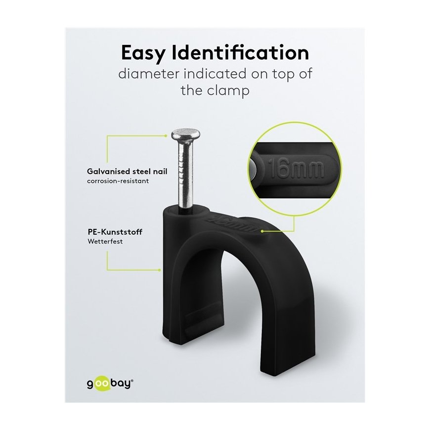 Goobay 64686 cable clamp Black 100 pc(s) – 4