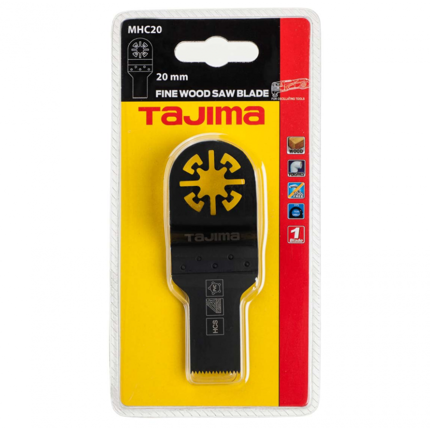Tajima blade for multifunctional tool, suitable for wood, plastic, and soft metal, fine, 20mm