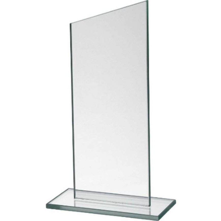 Lasikestävä trofee muovipohjalla.