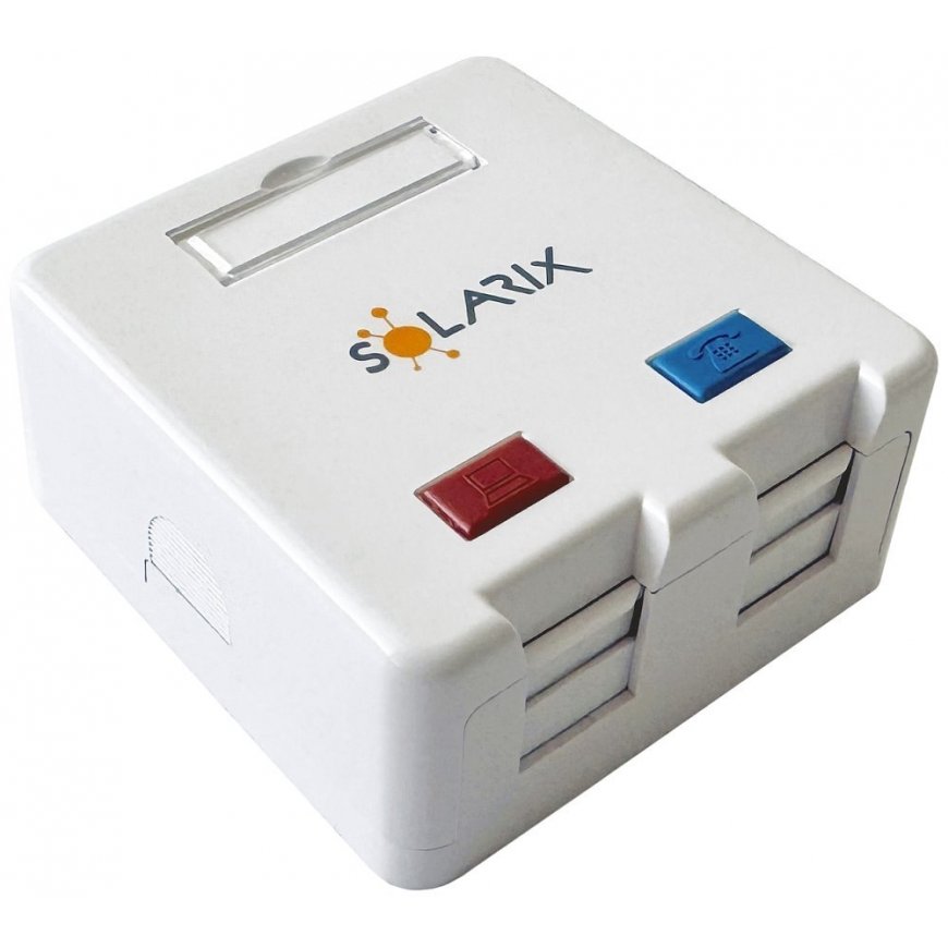 Solarix modular socket for 2 corner stones, designed for surface mounting, white SXMO-2-0-WH
