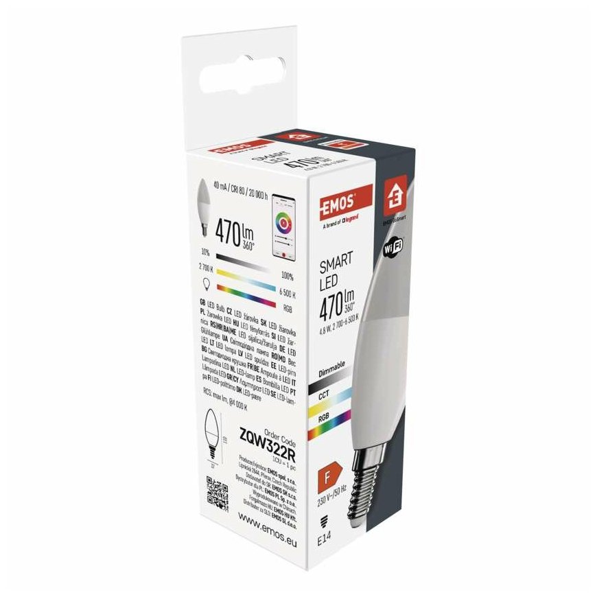 Emos ZQW322R Älylamppu Wi-Fi 4,8 W – 5