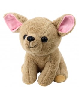 Lean Toys Toy Plush Dog Chihuahua, 22 cm, beige