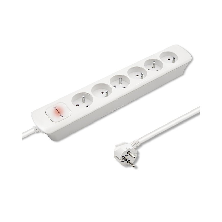 Qoltec 50278 power extension 1.8 m 6 AC outlet(s) Indoor White – 2