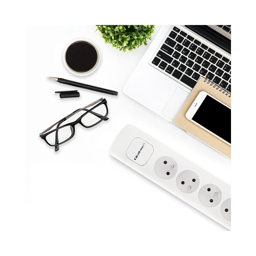 Qoltec 50278 удлинитель 1,8 m 6 розетка(и) Для помещений Белый – 3