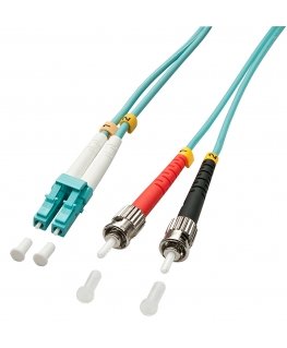 Lindy 20m OM3 LC - ST Duplex InfiniBand un optiskās šķiedras kabelis Tirkīzs