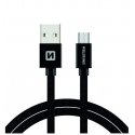 Swissten 71522301 USB kabelis 2 m USB A Micro-USB B Melns