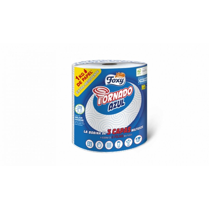 Foxy Tornado Azul Papīrs Balts