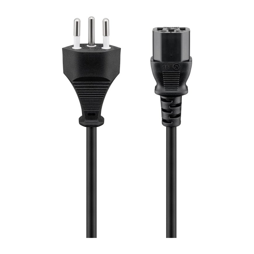 Goobay 93617 power cable Black 2 m SEV 1011 IEC C13