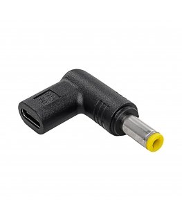 Akyga AK-ND-C01 kabeļu spraudņu pāreja USB-C 5.5 x 2.5 mm Melns