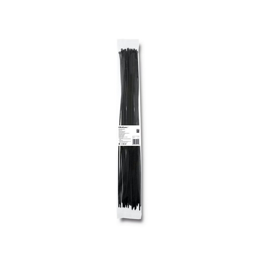 Qoltec 52214 juhtmeköidis Redelkinnitusega juhtmeside Nailon Must 50 tk