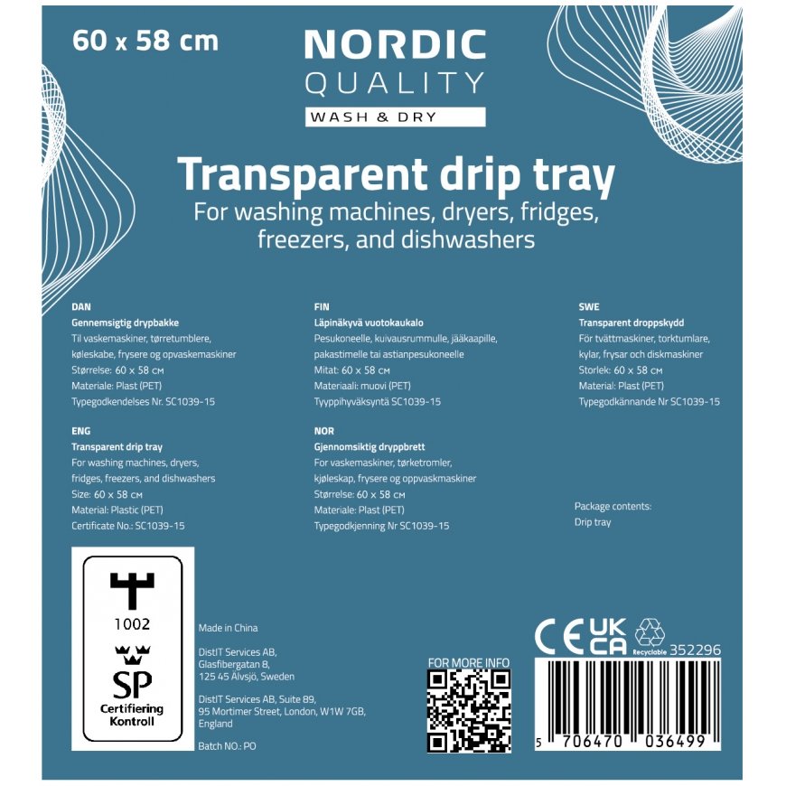 Nordic Quality Tulvasuoja, 60 x 58cm, läpinäkyvä – 3